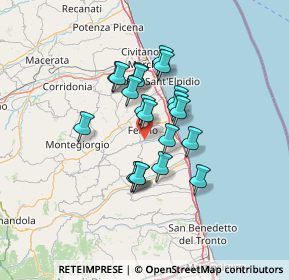 Mappa Via Ete Caldarette, 63900 Fermo FM, Italia (10.1855)