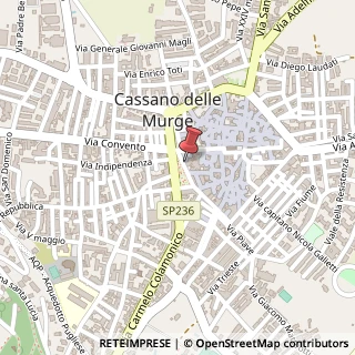Mappa Piazza Giuseppe Garibaldi, 36, 70020 Cassano delle Murge, Bari (Puglia)