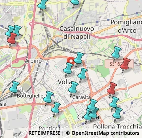 Mappa Via Rossellini, 80040 Volla NA, Italia (2.8775)