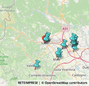 Mappa Via Sebastiano Bologna, 36015 Schio VI, Italia (6.93857)