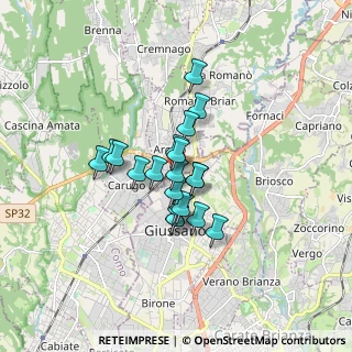 Mappa Via Battaglione Edolo, 20833 Giussano MB, Italia (1.1355)