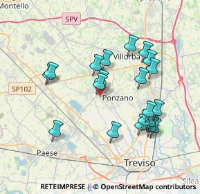 Mappa Via Volpago Sud, 31050 Ponzano Veneto TV, Italia (3.5875)