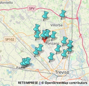 Mappa Via Volpago Sud, 31050 Ponzano Veneto TV, Italia (3.18053)