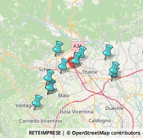 Mappa Moette, 36035 Marano Vicentino VI, Italia (6.23455)