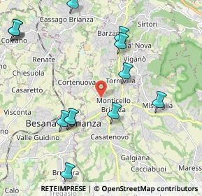 Mappa 23876 Monticello Brianza LC, Italia (2.68143)