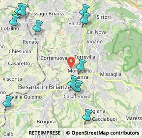 Mappa 23876 Monticello Brianza LC, Italia (2.72182)