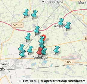 Mappa Via del Tredase, 31050 Vedelago TV, Italia (3.22)