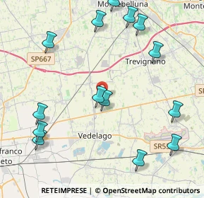 Mappa Via del Tredase, 31050 Vedelago TV, Italia (5.045)