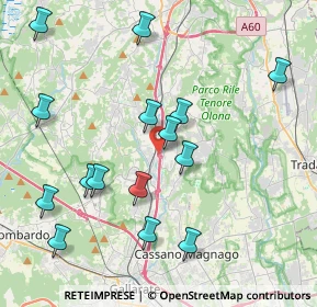 Mappa A8 Milano - Varese, 21041 Albizzate VA, Italia (4.33667)