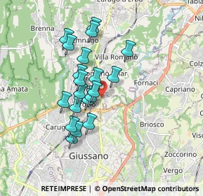 Mappa Via Vallassina, 22060 Arosio CO, Italia (1.421)