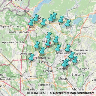 Mappa Via Galileȯ Galilei, 22060 Figino Serenza CO, Italia (7.09368)