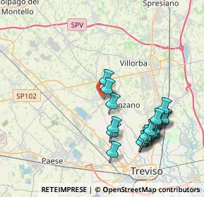 Mappa Via Artiglieri, 31050 Ponzano Veneto TV, Italia (4.0965)