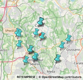 Mappa Via N. Copernico, 22060 Figino Serenza CO, Italia (3.74556)