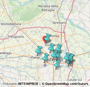 Mappa Via Lavaggetto, 31050 Ponzano Veneto TV, Italia (7.26917)