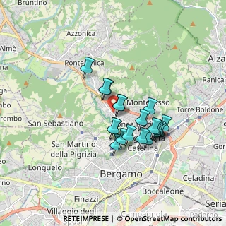 Mappa Via P. Ruggeri da Stabello, 24125 Bergamo BG, Italia (1.3615)