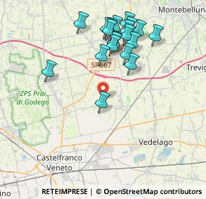 Mappa Via Cal del Monte, 31050 Vedelago TV, Italia (3.9925)