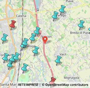 Mappa Via Prati Vascon, 31050 Carbonera TV, Italia (2.8445)