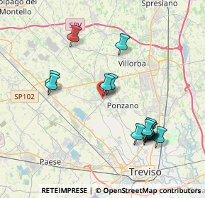 Mappa Via dei Bersaglieri, 31050 Ponzano Veneto TV, Italia (3.90733)