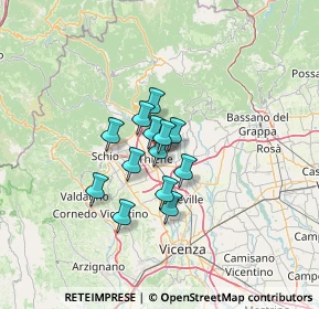 Mappa Via Canaletto, 36016 Thiene VI, Italia (8.02462)