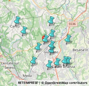 Mappa Via Armando Diaz, 22060 Carugo CO, Italia (3.51357)