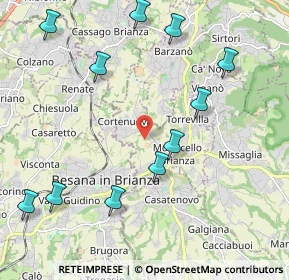 Mappa Via Canova, 23876 Monticello Brianza LC, Italia (2.43636)