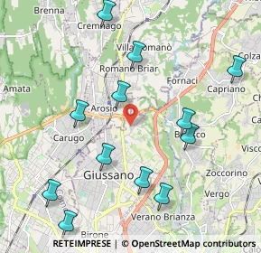 Mappa Via Tofane, 20833 Giussano MB, Italia (2.25917)