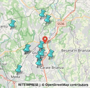Mappa Via delle Grigne, 20833 Giussano MB, Italia (3.90455)