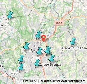 Mappa Via delle Grigne, 20833 Giussano MB, Italia (4.28636)