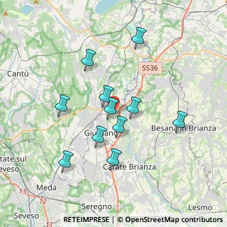 Mappa Via delle Grigne, 20833 Giussano MB, Italia (3.26636)