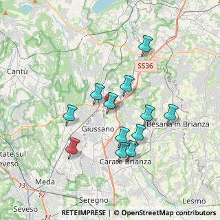 Mappa Via delle Grigne, 20833 Giussano MB, Italia (3.25917)