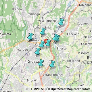 Mappa Via delle Grigne, 20833 Giussano MB, Italia (1.33364)