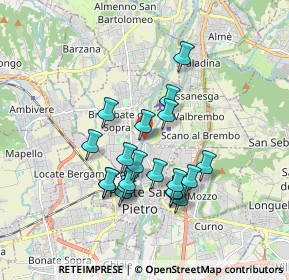 Mappa Via per Briolo, 24036 Ponte San Pietro BG, Italia (1.532)