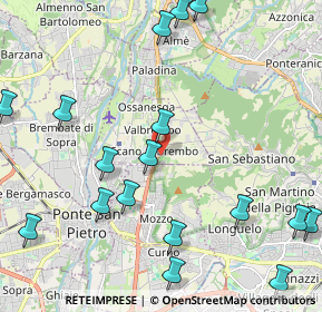 Mappa SP della, 24030 Valbrembo BG, Italia (2.93)