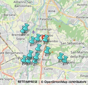 Mappa VALBREMBO via Matteotti parco, 24030 Valbrembo BG, Italia (1.76429)