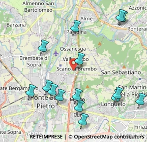 Mappa VALBREMBO via Matteotti parco, 24030 Valbrembo BG, Italia (2.414)