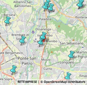 Mappa VALBREMBO via Matteotti parco, 24030 Valbrembo BG, Italia (2.83833)