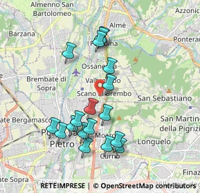 Mappa VALBREMBO via Matteotti parco, 24030 Valbrembo BG, Italia (1.80278)