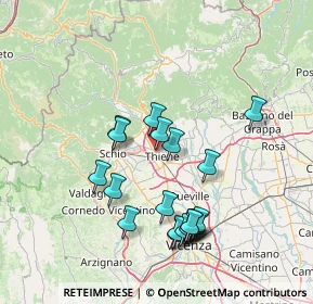 Mappa Via Garziere, 36016 Thiene VI, Italia (14.4495)