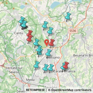 Mappa Via per Arosio, 22060 Carugo CO, Italia (4.0585)