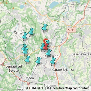 Mappa Via per Arosio, 22060 Carugo CO, Italia (3.185)