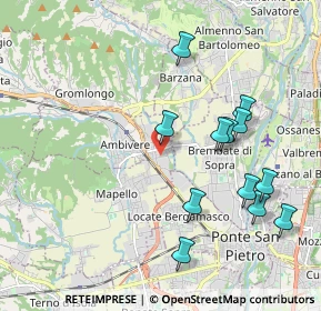 Mappa Via del Castello, 24030 Mapello BG, Italia (2.06917)