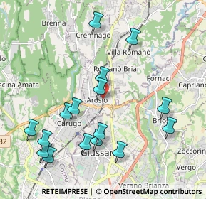 Mappa Via degli Alpini, 22060 Arosio CO, Italia (2.18625)