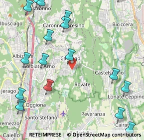 Mappa Via Ronco, 21040 Carnago VA, Italia (2.96667)