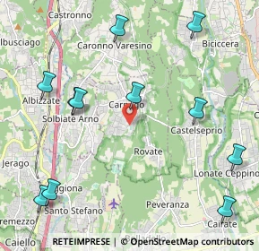 Mappa Via Ronco, 21040 Carnago VA, Italia (2.61182)