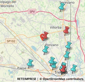 Mappa Via Giovanbattista Cicogna, 31050 Ponzano Veneto TV, Italia (5.45267)