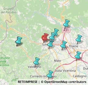 Mappa Vicolo Padre Vittorino da Villarazzo, 36015 Schio VI, Italia (7.57917)