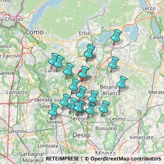 Mappa Via N. Sauro, 22060 Arosio CO, Italia (6.20263)