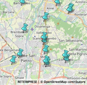 Mappa Via per Briolo, 24030 Mozzo BG, Italia (2.292)