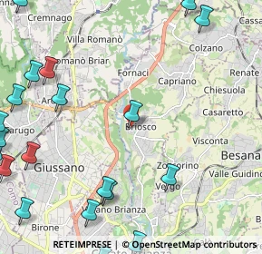 Mappa Piazza della Chiesa, 20836 Briosco MB, Italia (3.3365)