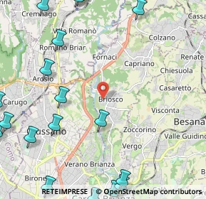 Mappa Piazza della Chiesa, 20836 Briosco MB, Italia (3.4285)
